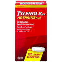 Tylenol 8HR Arthritis Pain, 650 mg, Caplets, 100 Each