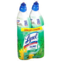 Lysol Toilet Bowl Cleaner, Forest Rain Scent, Cling & Fresh, Value 2 Pack, 2 Each