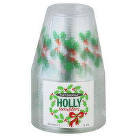 Party Essentials Tumblers, Holly Print, 9 Ounce, 20 Each