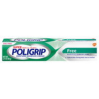 Poligrip Denture Adhesive Cream, Zinc Free, Free, 2.4 Ounce