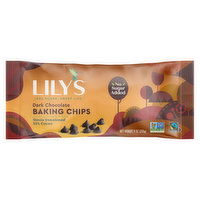 Lily's Baking Chips, Dark Chocolate, 9 Ounce