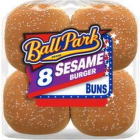 Ball Park Sesame Seed White Burger Buns, 8 count, 16 oz, 1 Each