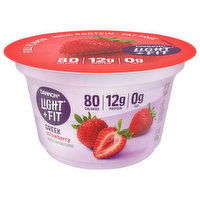 Dannon Light + Fit Yogurt, Fat Free, Greek, Strawberry, 5.3 Ounce