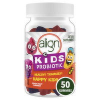 Align Kids Align Kids Probiotic + Prebiotic, Digestive Health for Kids, 50 Gummies, 50 Each