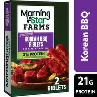 MorningStar Farms Vegan Sauced Riblets, Korean BBQ, 10 Ounce