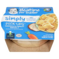 Gerber Mealtime for Toddler Chicken & Carrot Ravioli, Pick-Ups, Toddler (12+ Months), 6 Ounce