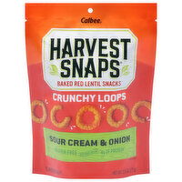 Harvest Snaps Baked Red Lentil Snacks, Crunchy Loops, Sour Cream & Onion, 2.5 Ounce