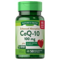 Nature's Truth CoQ-10, Enhanced Absorption, 100 mg, Quick Release Softgels, 50 Each