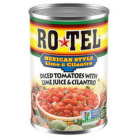 Ro-Tel Mexican Style Lime & Cilantro Diced Tomatoes with Lime Juice & Cilantro, 10 Ounce