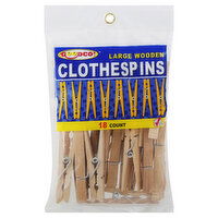 GoodCo Clothespins, Large, Wooden, 18 Each