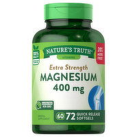 Nature's Truth Magnesium, Extra Strength, 400 mg, Quick Release Softgels, 72 Each