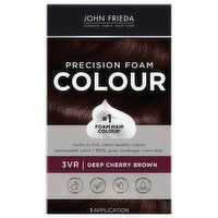 John Frieda Hair Colour, Precision Foam, Deep Cherry Brown 3VR, 1 Each