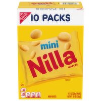 NILLA Wafers Mini Cookies, Vanilla Wafers, 10 Snack Packs, 10 Ounce