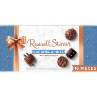 Russell Stover Caramels & Nuts in Milk & Dark Chocolate Gift Box, 9.4 oz., 16 Each