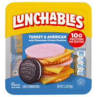 Lunchables Cracker Stackers, with Chocolate Creme Cookies, Turkey & American, 3.2 Ounce