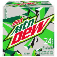 Mtn Dew Soda, Diet, 24 Each