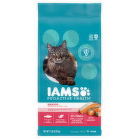 IAMS Proactive Health Cat Food, with Salmon, Premium, Indoor, Weight & Hairball Care, Adult 1+ Years, 7 Pound