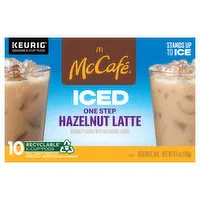 McCafe Beverage Mix, Iced, Hazelnut Latte, One Step, K-Cup Pods, 10 Each