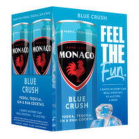 Monaco Blue Crush, Vodka Cocktail, 4 Each
