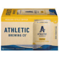 Athletic Brewing Co Beer, Mexican-Style Copper, 6 Pack, 6 Each
