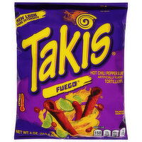 Takis Fuego Tortilla Chips, Hot Chili Pepper & Lime, Extreme, 4 Ounce