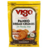 VIGO Bread Crumbs, Panko, Coconut, Seasoned, 5 Ounce