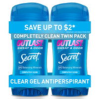 Secret Outlast Outlast Clear Gel Antiperspirant Deodorant for Women, Completely Clean, 5.2 Ounce