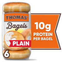 Thomas' Plain Bagels, 6 count, 20 oz, 6 Each