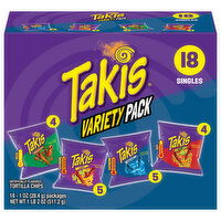 Takis Tortilla Chips, Assorted, Variety Pack, 18 Each