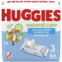 Huggies Natural Care Refreshing Baby Wipes, Scented, 3 Each