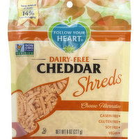 Follow Your Heart Cheese Alternative, Dairy-Free, Cheddar, Shreds, 8 Ounce