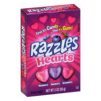 Razzles Candy, Raspberry/Blueberry/Strawberry, Hearts, 2 Ounce