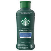 Starbucks Iced Coffee, Medium Roast, Vanilla, Sweetened, Black, 48 Fluid ounce