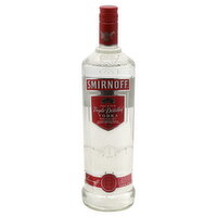 Smirnoff Vodka, Triple Distilled, Premium, 1 Litre