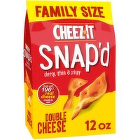 Cheez-It Snap'd Cheese Cracker Chips, Double Cheese, Family Size, 12 Ounce