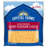 Crystal Farms Cheese, Sharp Cheddar, Wisconsin, 32 Ounce