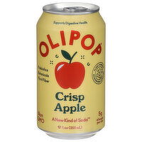 Olipop Soda, Crisp Apple, 12 Fluid ounce