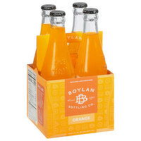 Boylan Bottling Soda, Cane Sugar, Orange, 100% Pure, 4 Each
