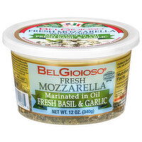 BelGioioso Marinated Fresh Mozzarella Fresh Basil & Garlic Natural Cheese, 12 Ounce