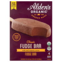 Aldens Organic Fudge Bar, Classic, 4 Each