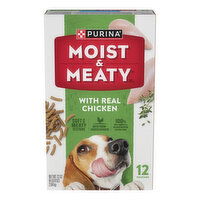 Moist & Meaty Dry Dog Food Moist & Meaty Purina Moist and Meaty With Real Chicken Recipe Soft Dog Food Pouches, 12 Each