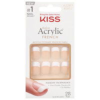 Kiss Nails, Salon Acrylic French, 28 Each