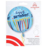 Anagram Orbz Decorative Birthday 15 Inch Balloon, 1 Each