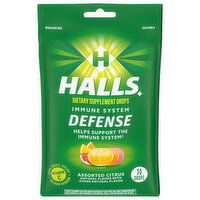 Halls Immune System Defense, Assorted Citrus, Drops, 30 Each