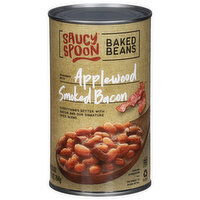 Saucy Spoon Baked Beans, Applewood Smoked Bacon, 28 Ounce