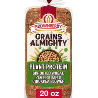 Brownberry Grains Almighty Shelf-Stable Plant Protein Whole Grain Thin Sliced Bread, 20 oz, 20 Ounce