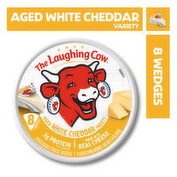 The Laughing Cow Creamy White Cheddar Flavor Spreadable Cheese Wedges, 8 Each