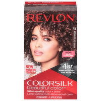 Revlon ColorSilk Beautiful Color Permanent Hair Color, Medium Golden Brown 43, 1 Each