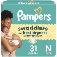 Pampers Swaddlers Swaddlers Newborn Diapers, Size N, 31 Each