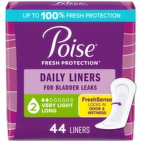 Poise Fresh Protection Daily Liners, Very Light, Long, 44 Each